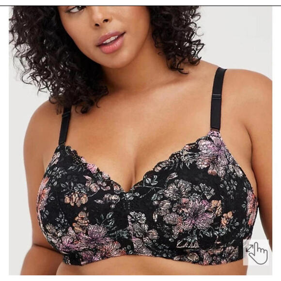 Torrid NWT Lightly Lined Everyday Wire-Free Bra Floral 360° Back Smoothing 40DDD - Picture 2 of 8